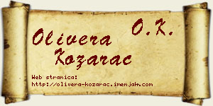 Olivera Kozarac vizit kartica